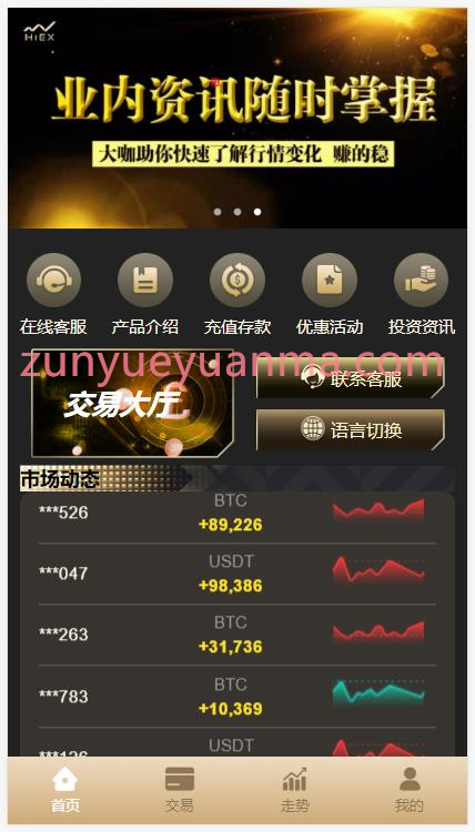 【商业收费源码】多语言/完美BTC/USDT/28伪交易所